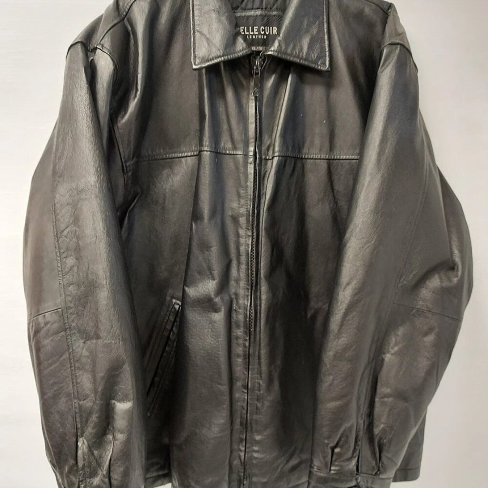 (N87103-1) Pelle Pelle Cuir Leather Coat Sz: XL
